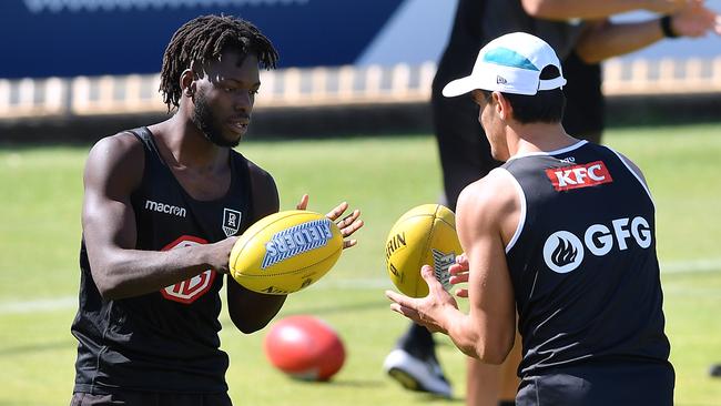 Martin Frederick, left, has been dropped from Port Adelaide’s 22. .Picture Mark Brake