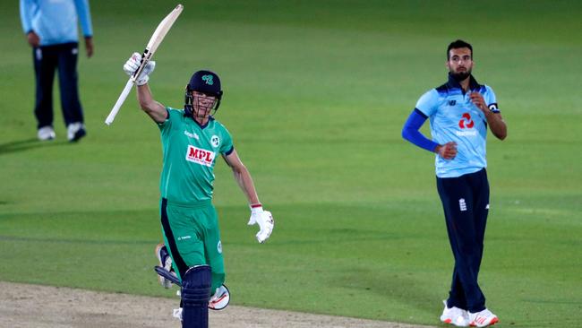 Ireland's Harry Tector during the victory over England at the Ageas Bowl in Southampton, August 4, 2020. (Photo by Adrian DENNIS / POOL / AFP)