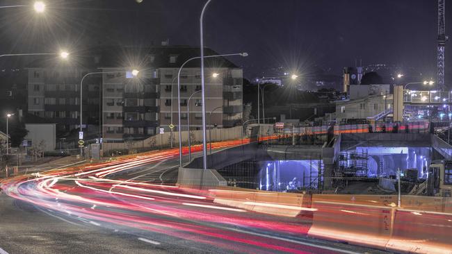 A WestConnex construction site in Sydney. Pic: Gordon McComiskie