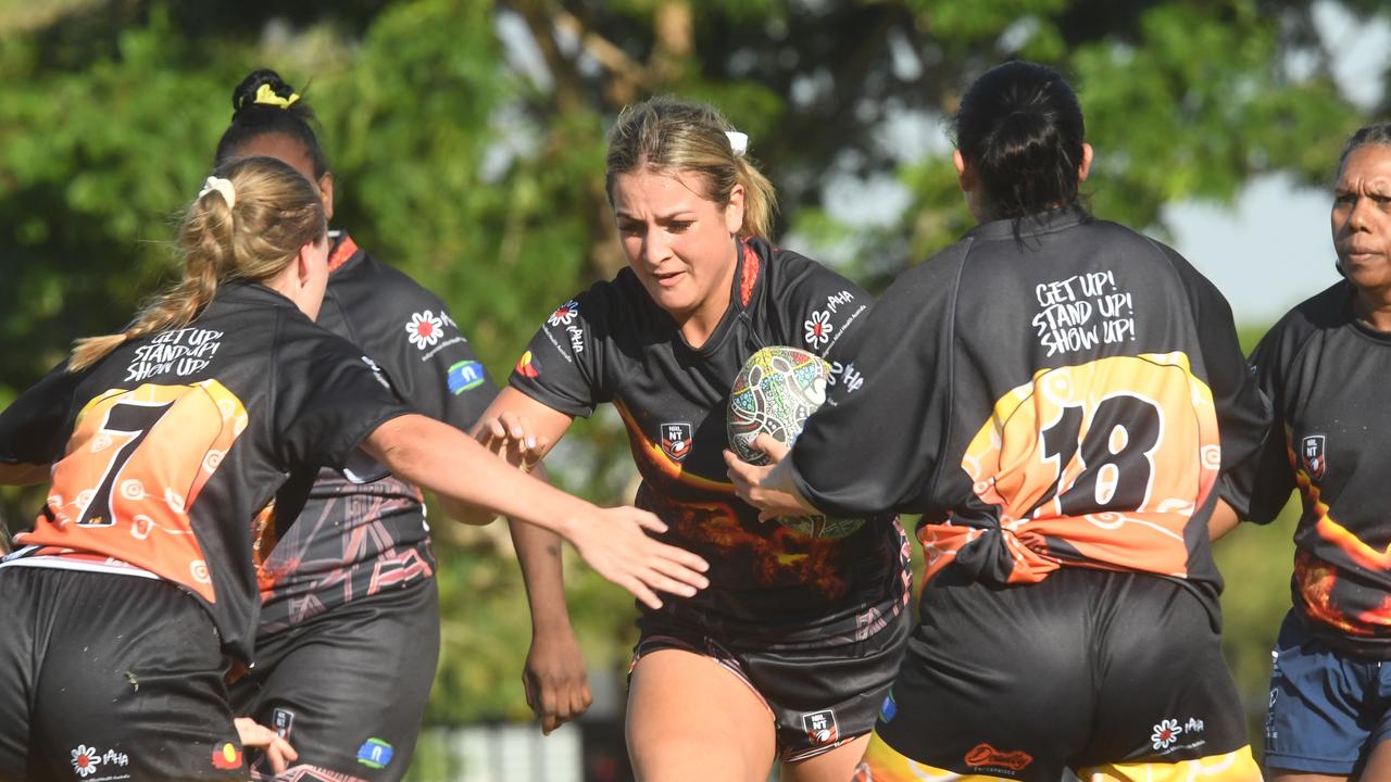 Ivana Schober playing for the Indigenous All Stars in the 2022 Deadly Cup. Picture: (A)manda Parkinson