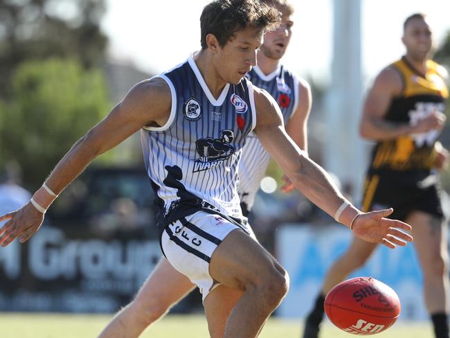 WRFL: Hoppers Crossing v Werribee Districts. Hoppers Crossing's Daniel Strnak in action. Picture: Local Legends Photography