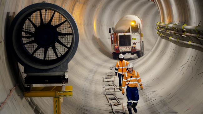 The CFMMEU has been $85,000 for delaying work on the Melbourne Metro Tunnel project Picture: NCA NewsWire / Andrew Henshaw