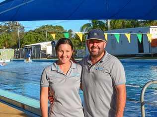 SWIMMING SEASON: Amy and Ben Golchert wrap up their first swim season as lessees of Gayndah pool. Picture: Felicity Ripper