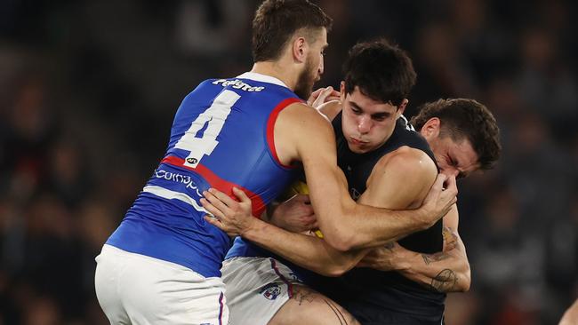 Tackling remains a contentious issue in the AFL. Picture: Michael Klein