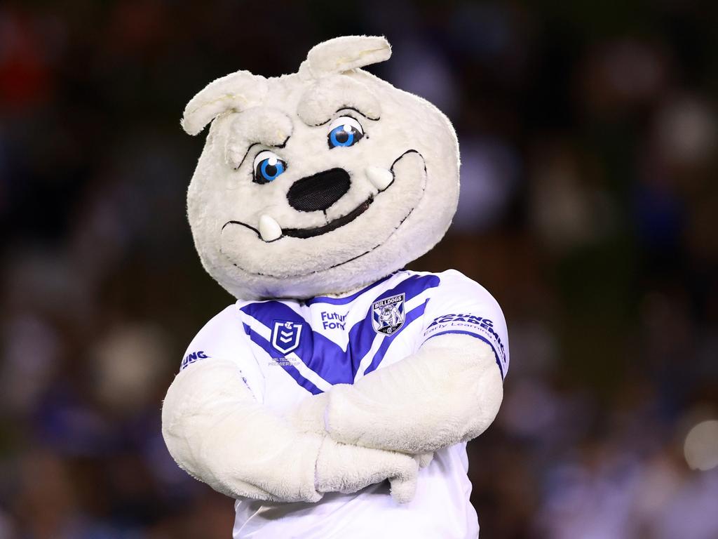 Bulldogs mascot Brutus is questionable over the distance. Picture: Getty Images