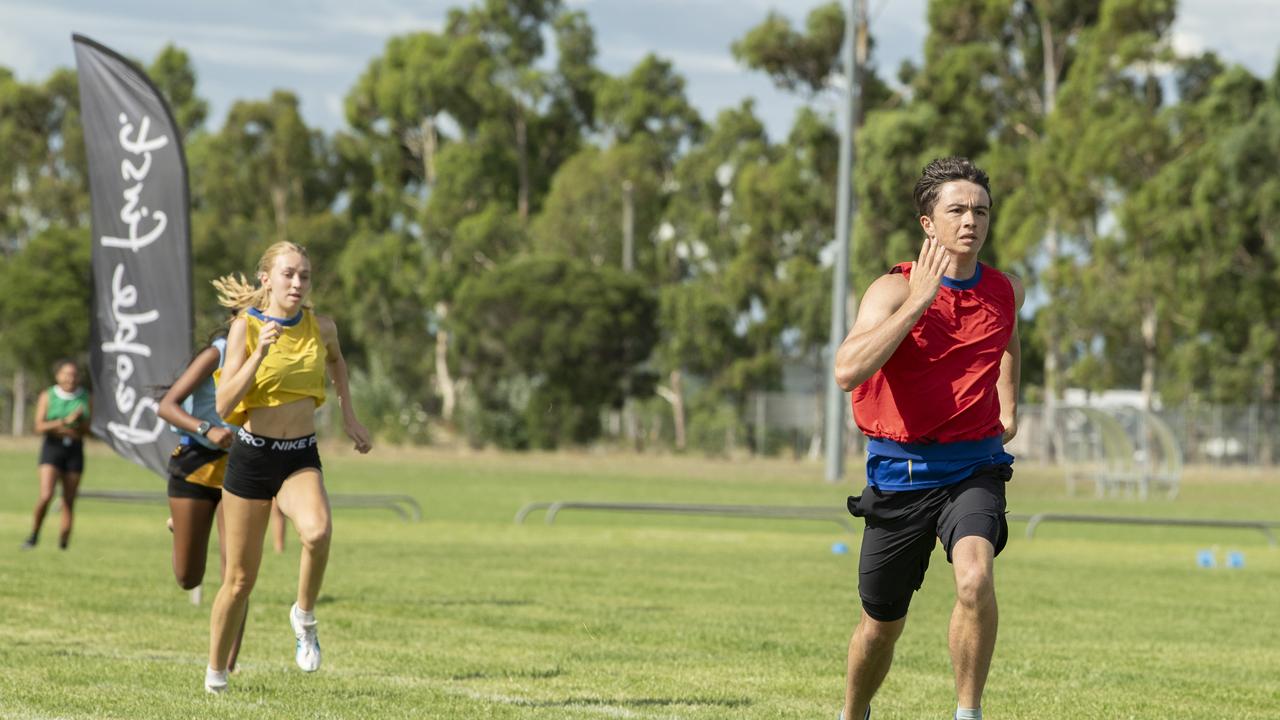 James Culley finishes third in the Qld Cotton Youths Under 18 Boys and Girls 75 yards. The Arthur Postle Gift at Pittsworth. Saturday 18th January, 2025. Picture: Nev Madsen.