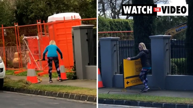 Karen from Kew rages over roadwork sign outside home