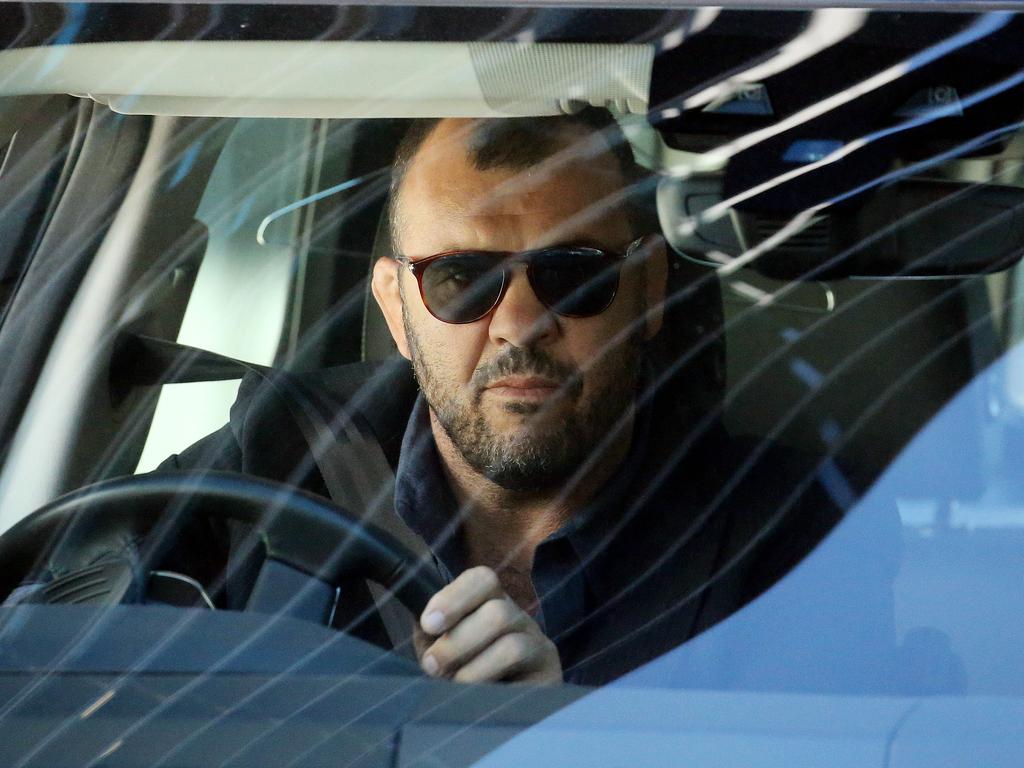 Wallabies Coach Michael Cheika leaving Rugby Australia Headquarters.