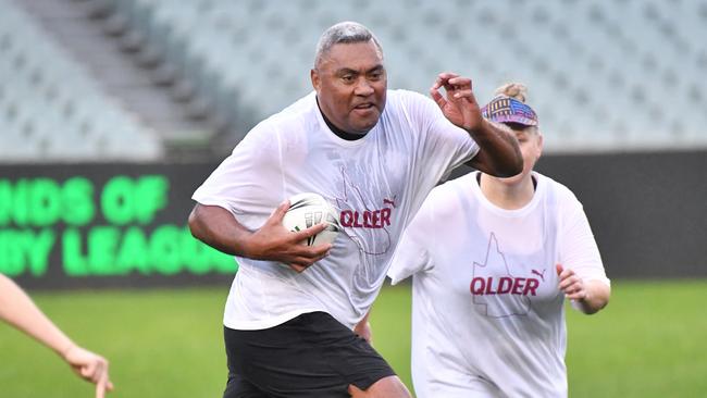 30/5/23. State of Origin – Touch Footy game with SA Government MPs and Origin legends @ Adelaide Oval. Ex-Qld Rugby Player Petero Civoniceva Picture: Keryn Stevens