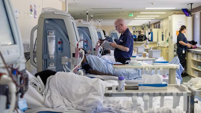 Nurse Dean Oldfield at the Flynn Drive Renal Dialysis Clinic in Alice Springs. Picture: Liam Mendes