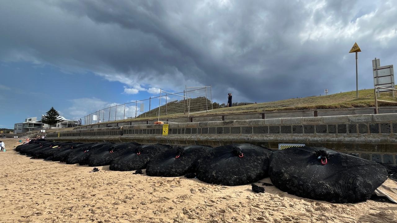 The giant rock bags have been there for almost six months. Picture: Eddie Russell