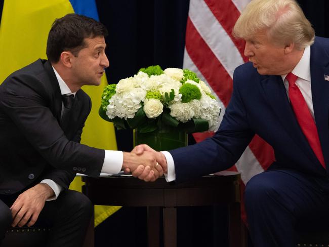 US President Donald Trump and Ukrainian President Volodymyr Zelensky. Picture: AFP