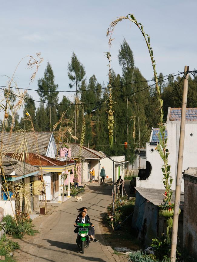Penjor in a Balinese village.