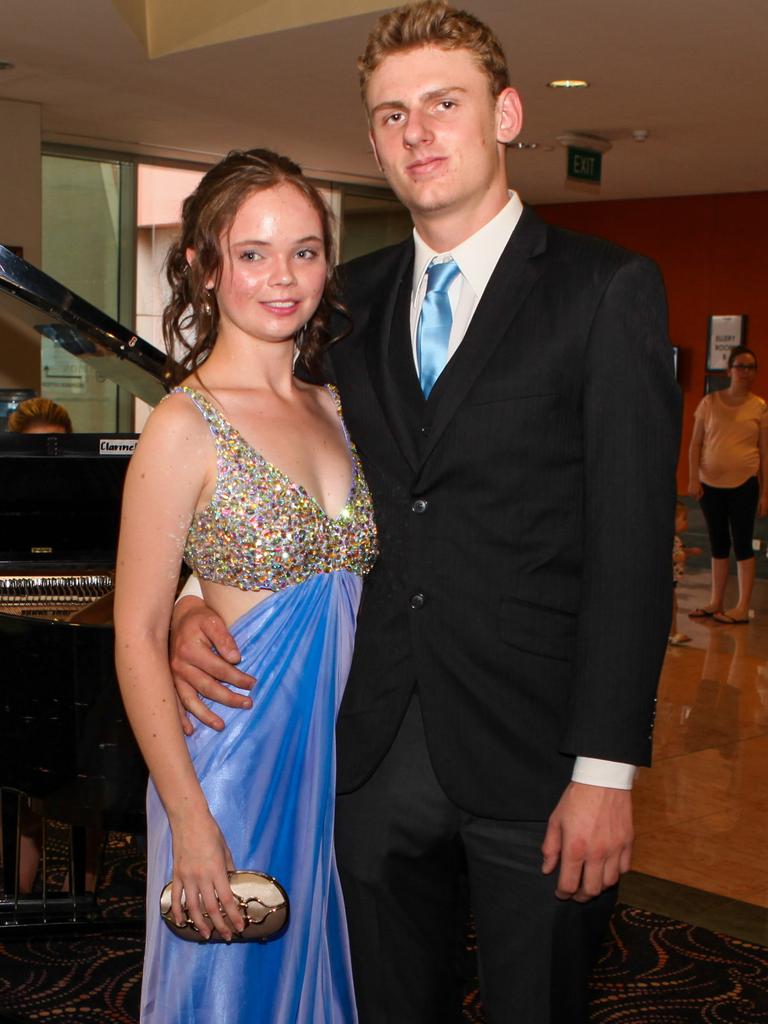 Natasha Parr and Jack Kristensen at the 2013 Our Lady of the Sacred Heart Catholic College formal. Picture: NT NEWS