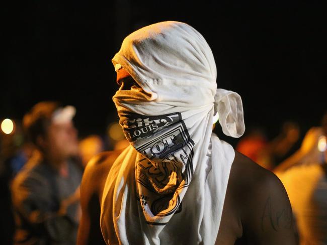 Demonstrators protest the shooting death of teenager Michael Brown on Wednesday. Photo: Scott Olson/Getty Images/AFP