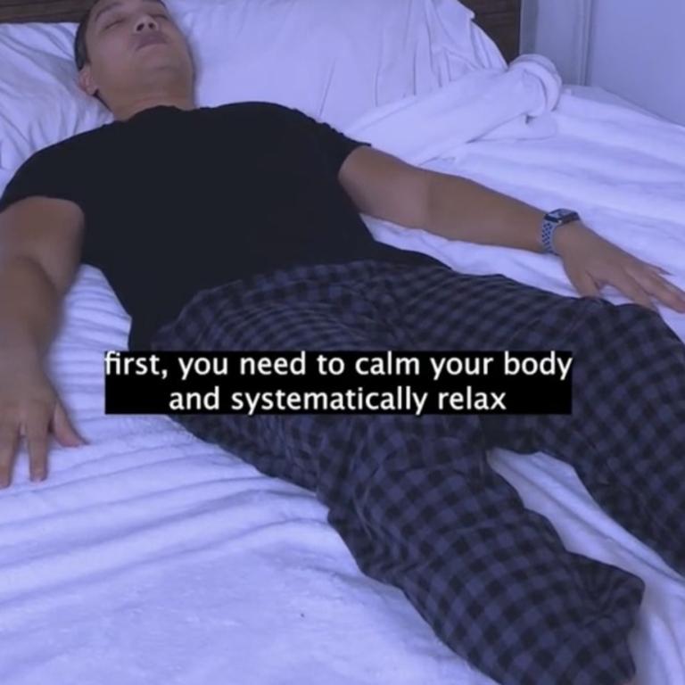 It involves calming and relaxing each section of the body one at a time. Picture: TikTok/justin_agustin