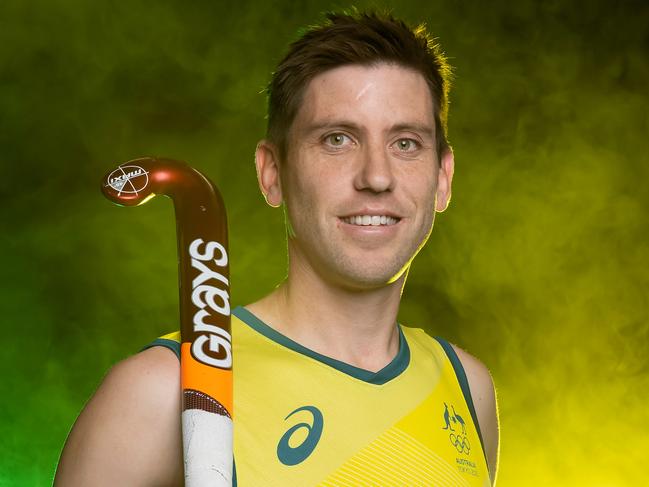 PERTH, AUSTRALIA - JUNE 14: Eddie Ockenden poses during the media opportunity for the announcement of the Australian field hockey team for the Tokyo Olympic Games at WAIS on June 14, 2021 in Perth, Australia. (Photo by Paul Kane/Getty Images)