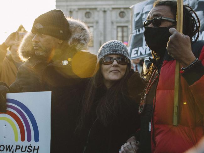 Activists protest the verdict in the Kyle Rittenhouse trial.