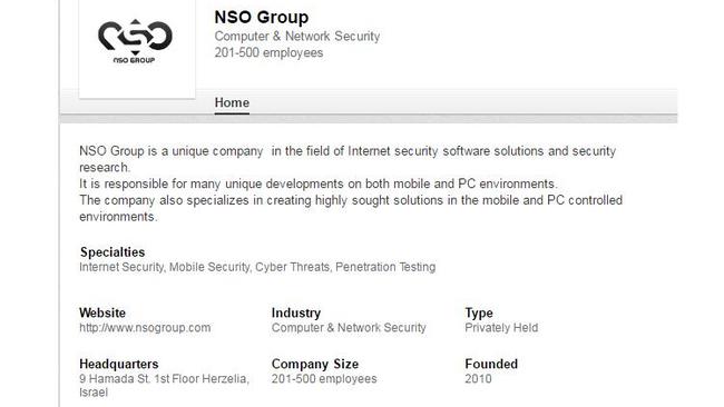 The LinkedIn page is one of the few traces of the NSO Group online.