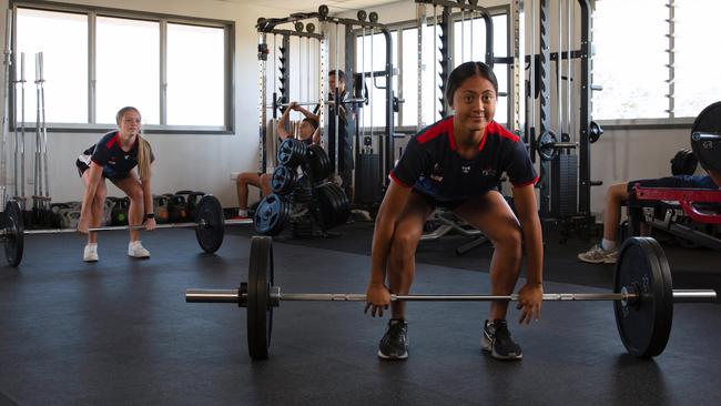 The gym in the existing sports centre at Pimpama State Secondary College.