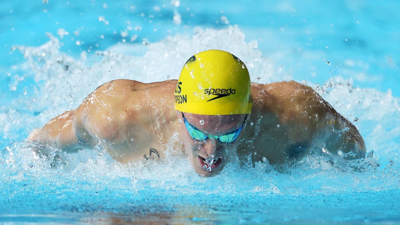 Cody Simpson is through to the semi finals of the 100m butterfly. Picture: Clive Brunskill/Getty Images