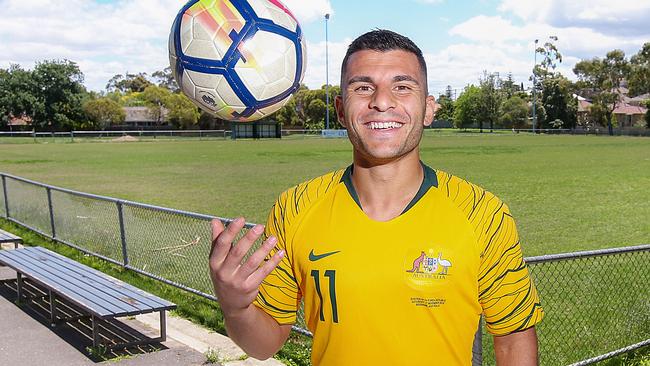 Socceroos striker Andrew Nabbout at his junior club Brunswick City. Picture : Ian Currie