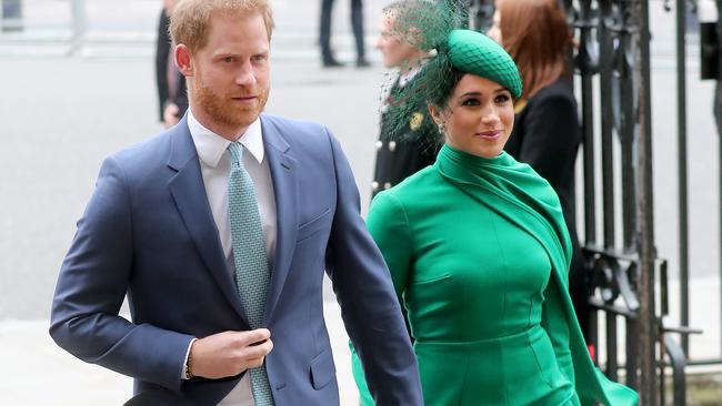 Prince Harry, Duke of Sussex and Meghan, Duchess of Sussex on their last UK duties before Megxit to Canada. Picture: Getty