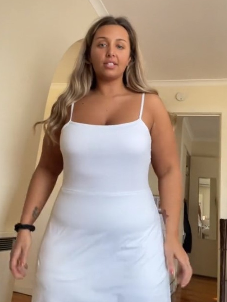 Peaches showed off the Kmart activewear dress. Picture: TikTok