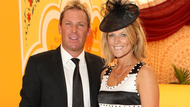 Shane Warne with his ex-wife Simone Callahan in 2009. Picture: News Corp Australia 