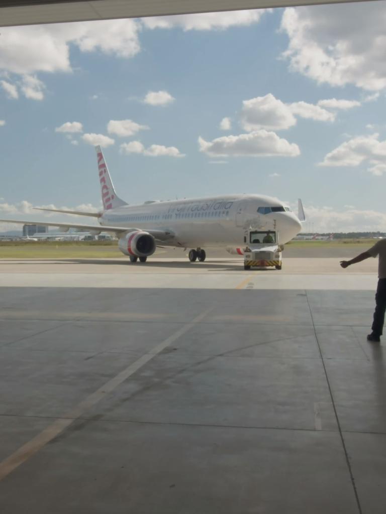 Engineers are reinstalling its eight business class seats and 168 economy seats that were removed to make way for freight. Picture: Virgin Australia