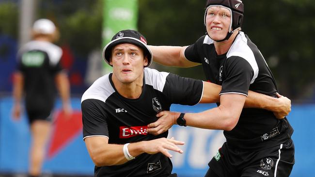 Darcy Moore has been training with the defenders over the pre-season. Picture: Michael Klein