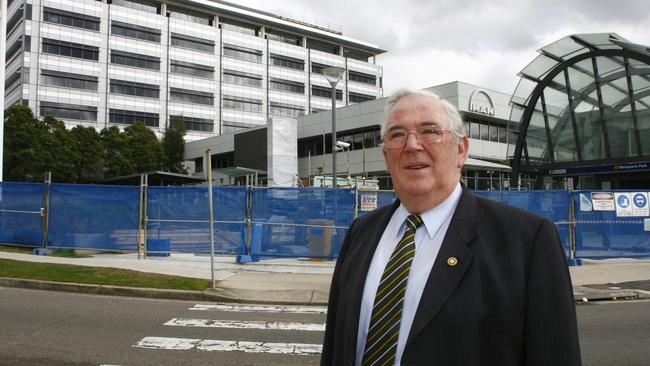 Pitch at the corner of Waterloo and Lane Cove roads in 2008, when he was still mayor of the district.