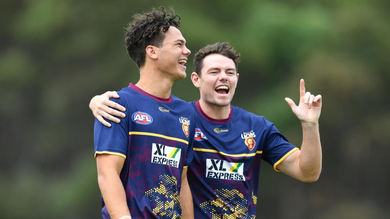 Cam Rayner and Lachie Neale of the Brisbane Lions charge more than $100 for their professional photo deal. Picture: AAP Image/Darren England