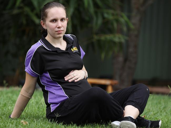 Ipswich mum Tanisha Gibson, 22, is 17 weeks pregnant with her second pandemic baby. Picture: Liam Kidston