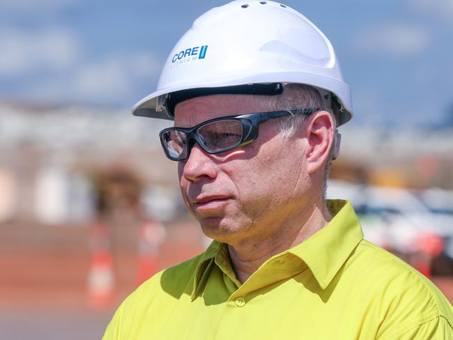 Core Chief Executive Officer Gareth Manderson at the official opening of the Finniss Lithium mine last year Picture: Glenn Campbell