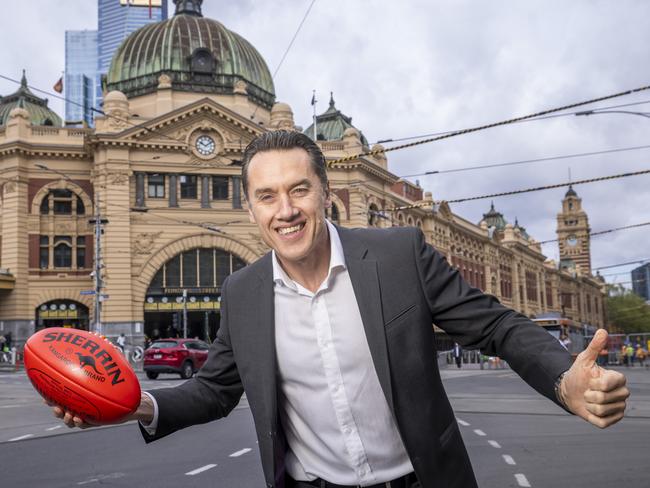 Melbourne lord mayor hopeful Anthony Koutoufides is calling for the Grand Final Parade to be brought back to the CBD. Picture: Wayne Taylor