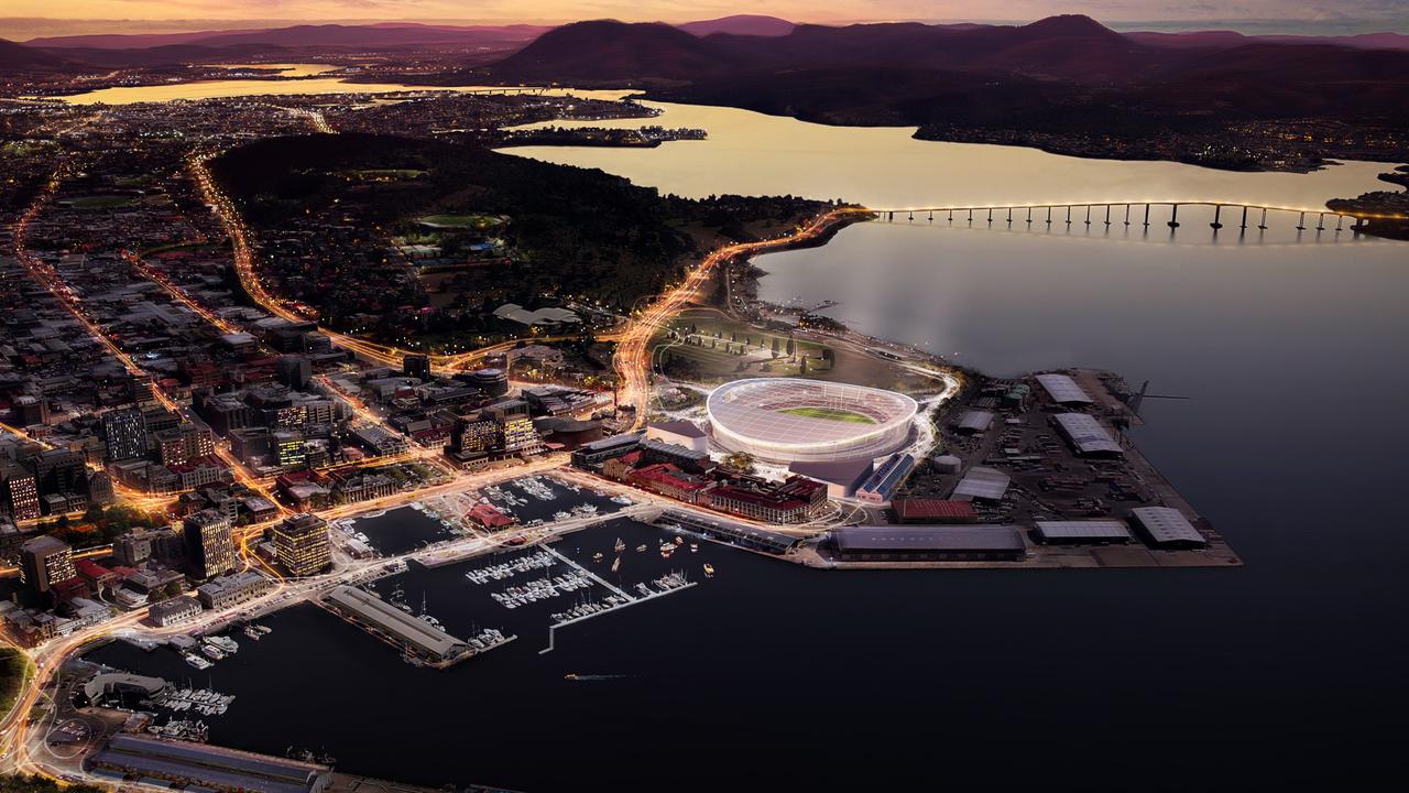 FIRST LOOK: New designs of what Hobart's new AFL stadium at Macquarie Point could look like. Images supplied by AFL