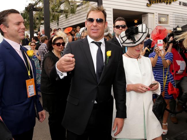 Shane Warne on 2014 Melbourne Cup Day, Flemington.