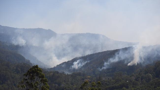 Hills around Mt Nardi, here impacted by bushfire, could receive snowfall if the conditions are right.