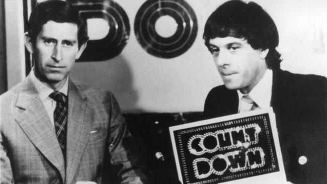 Molly Meldrum interviews Prince Charles on the set of Countdown in 1977.