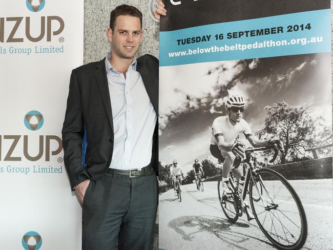 Simon Clarke at ANZUP Cancer Trials Group and Below the Belt Pedalthon press launch.