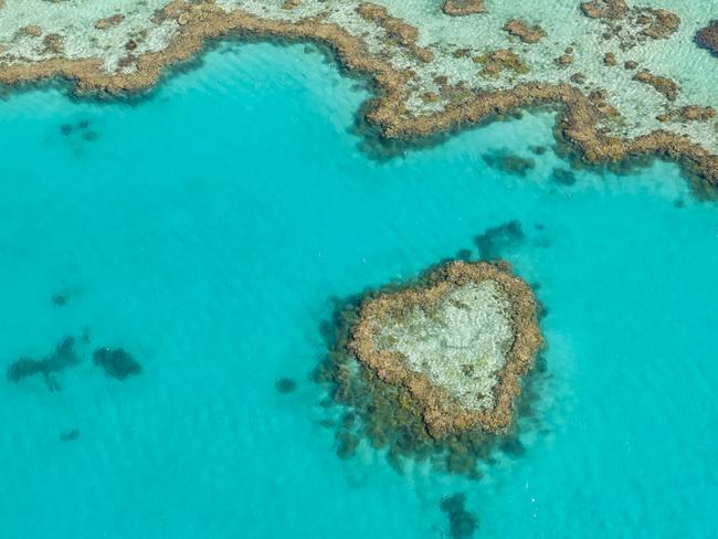 Aerial view of Heart Reef, Great Barrier Reef Queenslandcredit: Brooke Miles escape14 february 2021cover story valentines