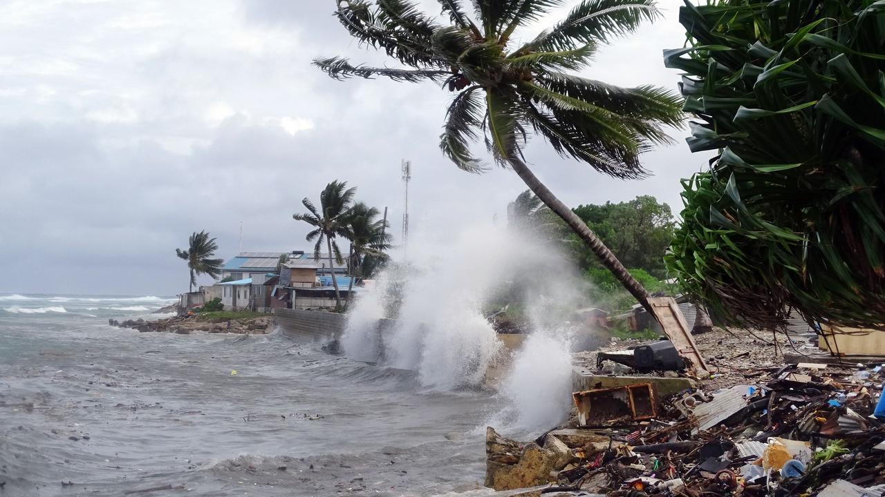 The Marshall Islands has been battered by huge waves. Picture: Hilary Hosia / AFP