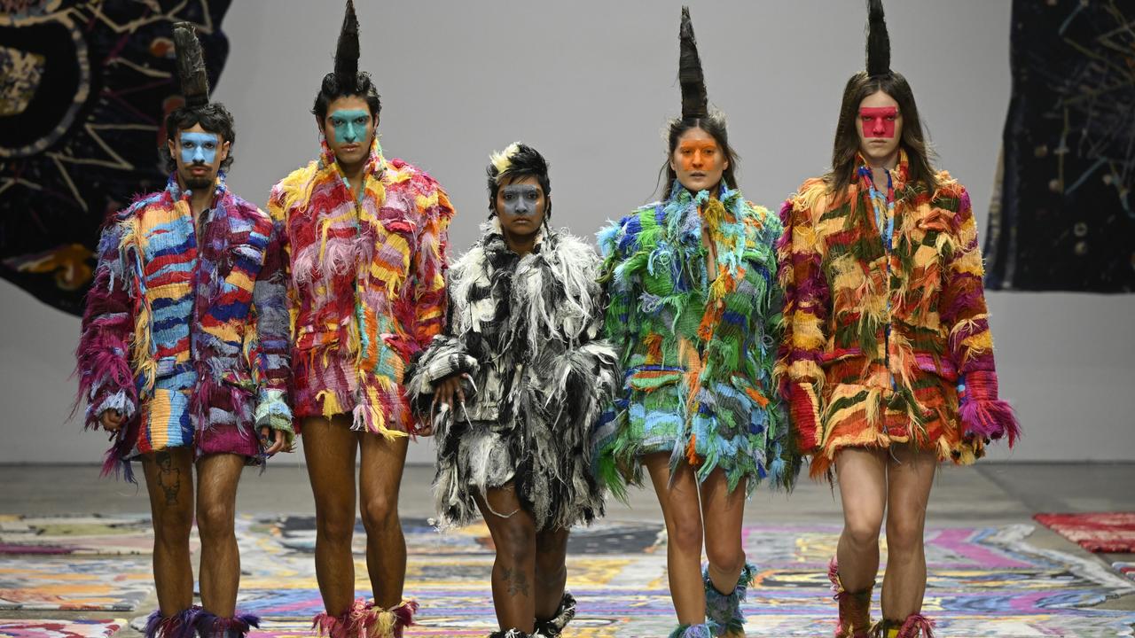 Models walk the runway during the Iordanes Spyridon Gogos show during Australian Fashion Week. Picture: Stefan Gosatti/Getty Images for AFW