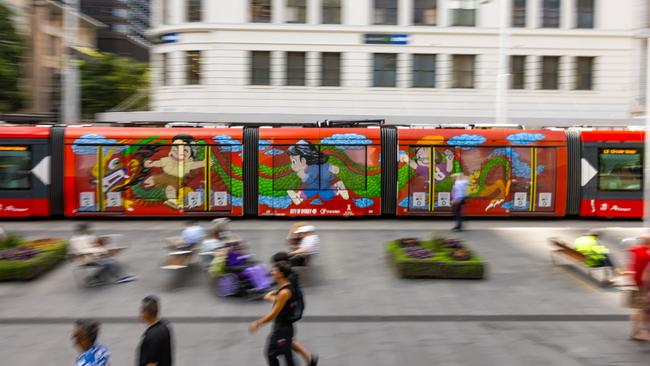 Artist Andrew Yee’s Lunar New Year design on Sydney’s light rail.