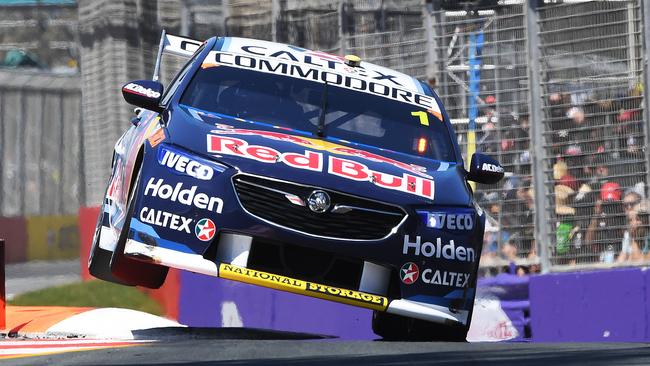 Red Bull Holden racing Team driver Jamie Whincup drives during a qualifying session for Race 26 of the 2018 Virgin Australia Supercars Championship. (AAP Image/Dave Hunt)