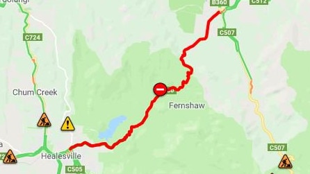 The Black Spur scenic road is closed.