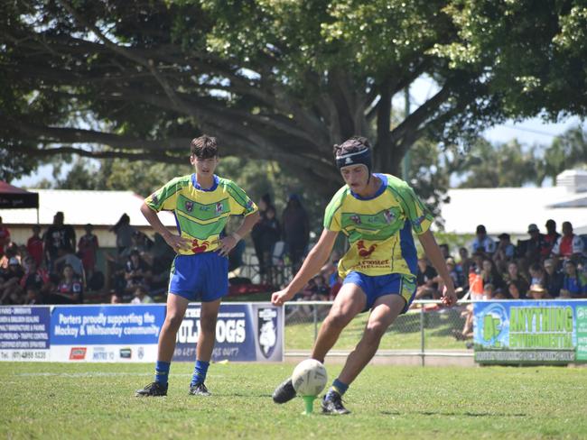 Hunter Harris in the Moranbah Miners v Wanderers U15s RLMD Grand Final at JRL Field 5, September 4, 2021. Picture: Matthew Forrest