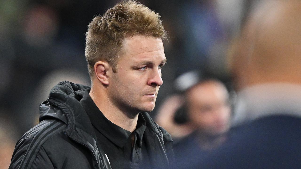 Sam Cane of New Zealand looks shattered. Photo by Hannah Peters/Getty Images)