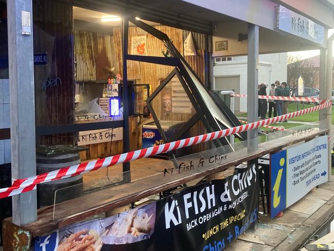 Gas explosion at Penneshaw fish and chips shop. Supplied CFS